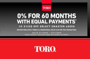 Read more about the article 0% for 60 Months – Residential Lawn Mowers