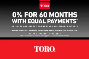 Read more about the article 0% for 60 Months – Residential Lawn Mowers