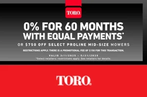 Read more about the article 0% for 60 Months – Residential Lawn Mowers