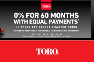 Read more about the article 0% for 60 Months – Residential Lawn Mowers