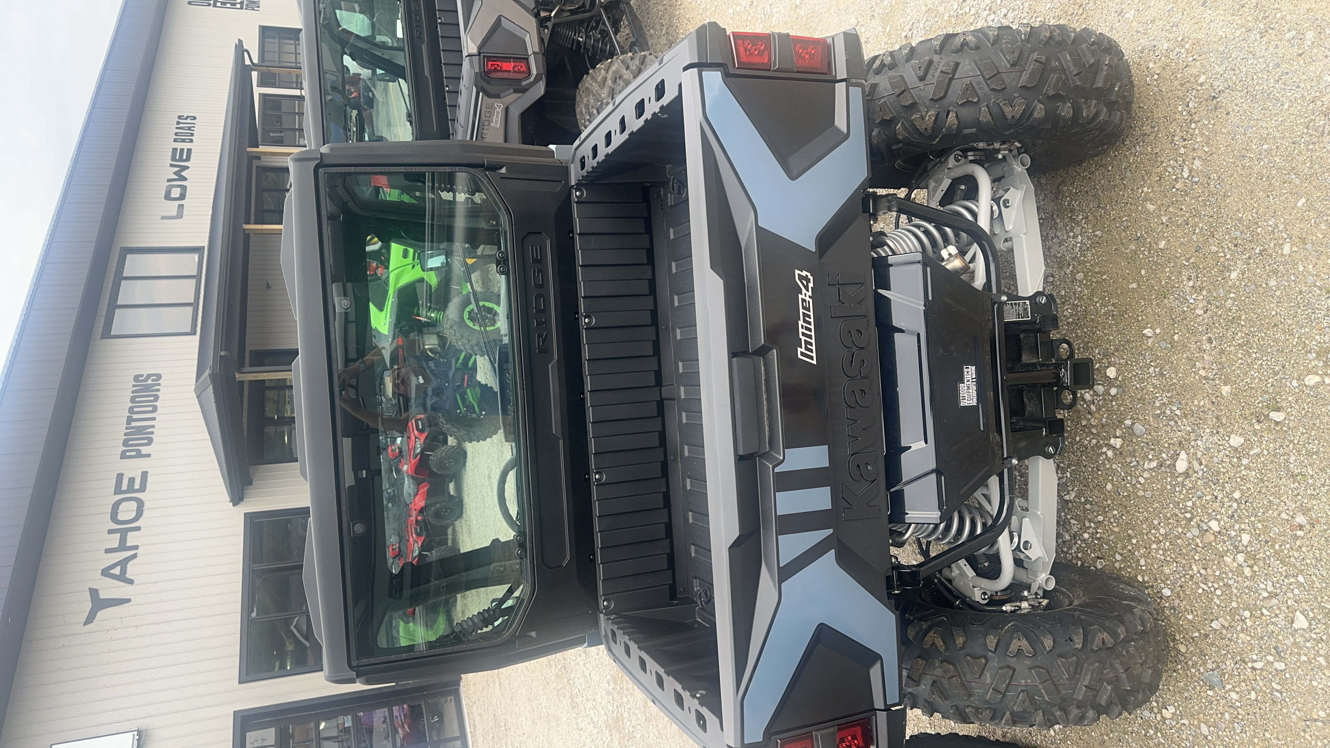 2026 Kawasaki Ridge HVAC Metallic Bluish Gray w/ Side view mirrors UTV