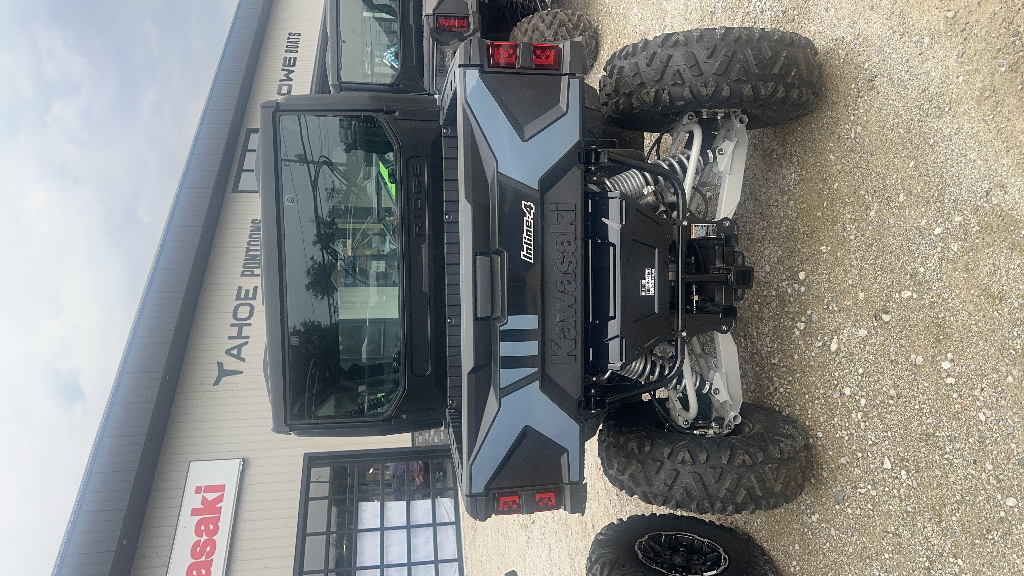 2026 Kawasaki Ridge HVAC Metallic Bluish Gray w/ Side view mirrors UTV