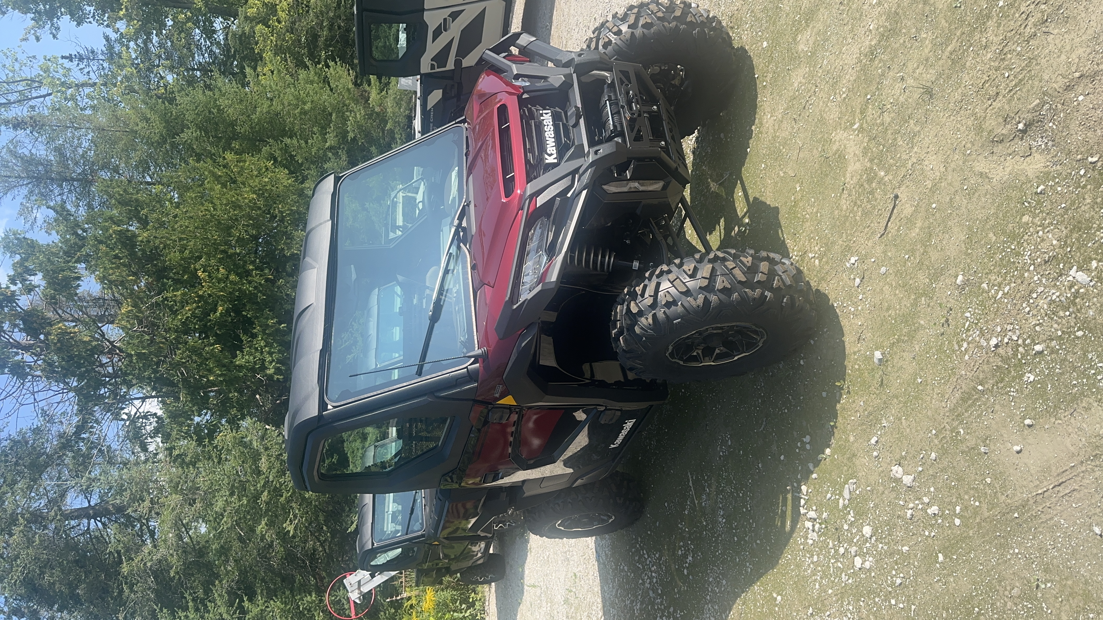 2026 Kawasaki Ridge Platinum Ranch Edition HVAC Metallic Deep Red/Ebony UTV